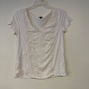 Women’s White Medium Ann Taylor Shirt Top